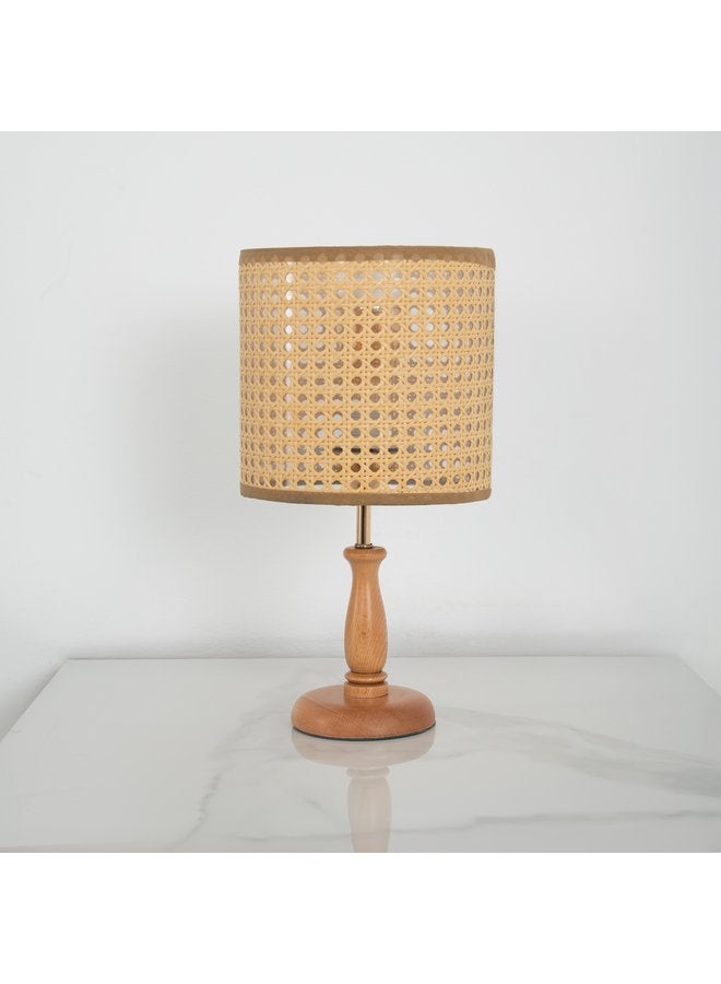 تبس هوم لمب مصباح طاولة TBS - مصباح طاولة من الروطان البيج لتزيين المنزل - Image 2